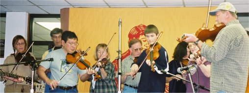 Dave Bing and his advanced fiddle students