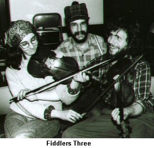 Just fiddling around: Three fiddlers bowing each other's fiddles