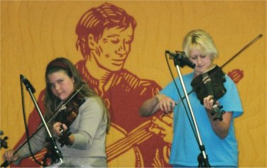 Meredith Pheasant and Cathy Pearson, fiddlers