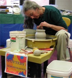 vendor making pottery