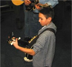 young banjo player
